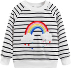 RETSUGO Toddler Baby Girls Sweatshirts Casual Pullover Crewneck Winter Long Sleeve Tops Shirts Clothes 3T-8T