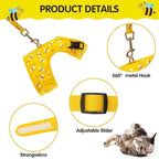 BINGPET Cat Harness with Leash and Collar for Walking - Escape Proof with 59 Inches Leash - Adjustable Soft Vest Harnesses for Medium Large Cats Bee