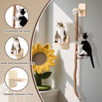 Cat Climbing Wall, Wall Mounted Cat Ladder, Cats Climbings Pole with 59in Climbing Rope, Larger and Wider Base Cats Ladder for Walls with Scratching Post (2m/78.7in Long)