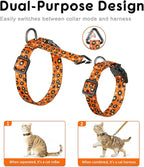 Halypet 2-Pack Cat Harness and Leash Set, Escape Proof 3-in-1 Adjustable Harness for Cats, Soft Lightweight, Easy On & Control for Walking, Travel & Outdoor Use, Vibrant Leopard Orange, Small