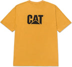 CAT Men's Trademark T-Shirts with Shape-Retention Rib Trim Spandex, Tagless Neck, and Cat Logo on Left Chest