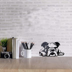 PHJYMXZSNA Black 3D Dog Head Decor Metal Bulldog Wall Sculpture Unique Modern Pet Art Portraits Suitable for Decorating Outdoor Courtyards, Living Rooms, Offices