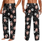 Custom Couple Pajama Pants Sock with Funny Face, Personalized PJ Anniversary Birthday Women Men Pants
