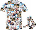 M YESCUSTOM Custom Funny Tshirts for Men Women Personalized Face Tshirt with Picture Customized Tee Gift for Dad Mom Husband