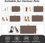 Dog Food Mat - Absorbent Cat Mat for Food and Water, No Stains Pet Feeding Bowl Mat, Easy to Clean Pet Placemats, Quick Dry Dog Water Dispenser Mat for Messy Drinkers | Paw Brown 18"x34"