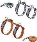 Halypet 2-Pack Cat Harness and Leash Set, Escape Proof 3-in-1 Adjustable Harness for Cats, Soft Lightweight, Easy On & Control for Walking, Travel & Outdoor Use, Small (Navy & Orange)
