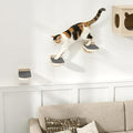 Cat Wall Shelves, 3 in 1 Cat Wall Furniture Set with Non-Slip Carpet, Wooden Wall-Mounted Kitten Climber Shelves for Jumping & Playing