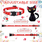 8 Pcs St. Patrick's Day Adjustable Cat Collar Easter Cat Collar with Bell Plastic Buckle Valentines Holiday Puppy Gift for Pet Kitten Puppy(Heart)