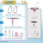 Supet Dog Grooming Hammock Harness for Dogs Cats, Relaxation Pet Nail Clipper Hammock, Restraint Dog & Large Animal Leashes Sling for Groomingk for Nail Trimming (Blue-Love, L)