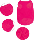 3 Pcs Cat Shirts Solid Color Dog Clothes Summer Sleeveless Stripe Pet T Shirts for Small Pet Dogs Cats (Red, Medium)