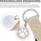 PUPTECK No Pull Dog Harness Soft Adjustable Basic Nylon Step in Puppy Vest Outdoor Walking with ID Tag and A-ir Tag Case, Cream, L