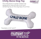 Multipet Chilly Bone Dog Toy - Vanilla-Scented Canvas Freezable Teething Toys - Frozen Toy for Chewing & Playing - Freezable Dog Toys (1 Count, 7”)