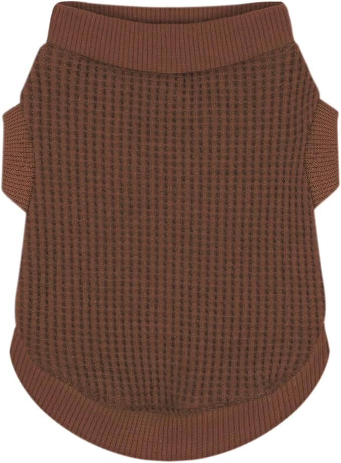 Cozy and Functional Dog Shirts for Small Puppies: Stretchable Brown Attire with Easy-On Design, Ideal for Chihuahuas and Yorkies - Enhance Comfort and Playfulness on Chill Days Large