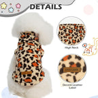 EXPAWLORER Soft Cat Sweater - Leopard Print Sweaters for Cats Only Warm Kitten Clothes, Fall and Winter Pet Coat Pullover Design Feline, Fleece Clothing Also for Puppy Small Dogs, Large