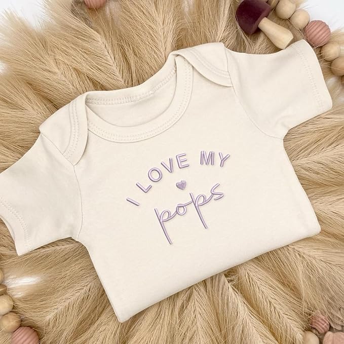 COUPLEHOODIES Personalized Baby Onesie Bodysuit – Custom Embroidery Gift for Pregnancy Reveal Baby Shower or First Grandchild