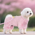 Plush Dog Pajamas Cute Warm Puppy Crown Pajamas Warm Kitten Winter Jumpsuit Clothes for Small Dogs Cats Girl(S)