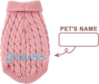 Custom Dog Sweater with Embroidered Name Personalized Knitted Winter Clothes for Small Medium Large Dogs Soft Pet Sweater for Cats Girl Boy Christmas Birthday Gifts
