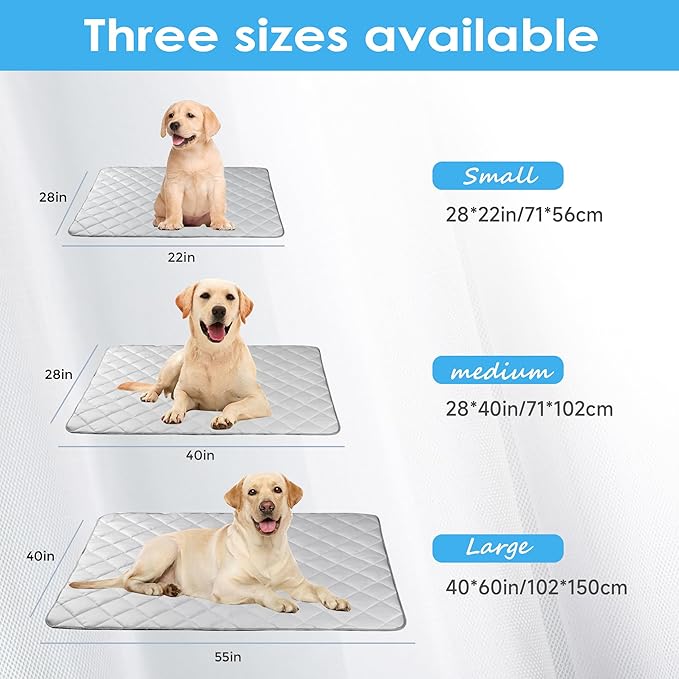 Dog Cooling Mat, Washable Dogs Cats Pet Non-Toxic Cooling Pads Summer Sleeping Kennel Mats，Pet Self Cool Ice Blanket for Indoor & Outdoor Dog Beach Essentials Light Gray Small
