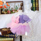 Fashion Sweet Puppy Dog Blingbling Princess Skirt Pet Dog Lace Cake Camisole Tutu Dress K-Purple L