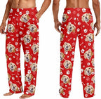 Custom Couple Pajama Pants Sock with Funny Face, Personalized PJ Anniversary Birthday Women Men Pants