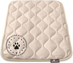 Paw Inspired Washable Padded Crate Mats for Dogs | 29” x 18” Pad, Fits 30-inch Kennels | Leakproof, Waterproof Bottom, Plush Pet Beds (Tan)