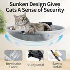 Wall Mounted Cat Hammock, Foldable Cat Bed with Breathable Fabric, Large, Holds Up to 30 lbs for Sleeping, Playing, Climbing and Lounging