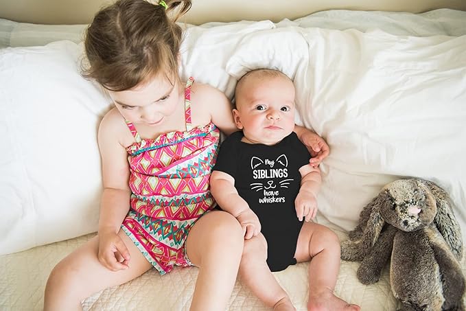 AW Fashions My Siblings Have Whiskers Baby Bodysuit Funny Cute Infant Outfit Romper Clothing Boys Girls