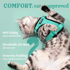 rabbitgoo Cat Harness and Leash for Walking, Escape Proof Soft Adjustable Vest Harnesses for Cats, Easy Control Breathable Reflective Strips Jacket, Emerald, M