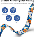 Halypet 2-Pack Cat Harness and Leash Set, Escape Proof 3-in-1 Adjustable Harness for Cats, Soft Lightweight, Easy On & Control for Walking, Travel & Outdoor Use, Navy Floral, Small