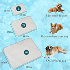 Cordless Cat Window Perch, Cats Dogs Hammock Cooling Mat, Summer Ice Silk Pad for Animal, Washable Chew-Proof Sleeping Mat(grayL)