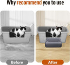 Bartuke Cat Litter Box Step, Cat Litter Ramp Mat with Filter Function for Self-Cleaning Litter Box, Easy to Clean, Cats Pedal Step Stool Ideal for Kitten & Elderly Cats (Dark Grey)