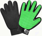 Pet Grooming Gloves with 259 Silicone Tips - Pet Hair Removal Tool Gentle Shedding Dog Washing Gloves - Deshedding Brush Hair Remover Mitts for Dogs & Cats for Long and Short Hair (Green)