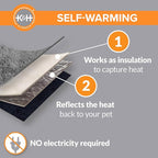 K&H PET PRODUCTS Self-Warming Cat Bed Pad, Self Heating Pad for Outdoor Cat Houses, Warming Mat for Indoor Pet Beds & Furniture, Reversible Blanket, Machine Washable - Small 21 X 17in Gray/ Black