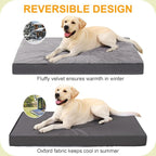KSIIA Orthopedic Dog Crate Bed - Waterproof, Washable Dog Bed with Egg Crate Foam & Removable Cover, 35 x 22 Inch, Dark Gray