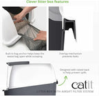 Catit Airsift Jumbo Hooded Litter Pan, Warm Gray/White - Privacy and Easy Access for Cleaning - Ideal for Larger or Multiple Cat Households