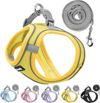Sparkly Dog Harness Small Sized and Leash Set for Small Dogs Cats,Yellow S Puppy Harness, Step in Soft Dog Reflective Vest, Breathable Mesh Pet Harness. (Yellow, S)