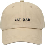 Cat Mom & Dad Hats for Proud Cat Parents | for Men & Women | Embroidered Text - Adjustable Fit - 100% Cotton