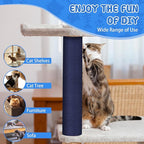 Climbing Cat Scratcher Mat Trimmable Cat Scratching Post Carpet 78.7’’x15.8’’ Self Adhesive Carpet Mat Pad Replacement for Cat Tree Shelves Post Couch Wall Furniture Steps DIY Protector (Dark Blue)