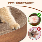 ComSaf Cat Scratching Board - Cat Scratcher Bed for Indoor Cats, Corrugated Cardboard Cat Scratch Pad, Durable Oval Cat Scratcher Bed Bowl for Kitten, Furniture Protector