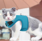 MoNiBloom Soft Cat Harness for Walking Escape Proof and Travel, Kitten Adjustable Breathable Vest Harness - Sky Blue, L