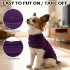 EXPAWLORER Soft Cat Sweater - Sweaters for Cats Only Warm Kitten Clothes, Fall and Winter Pet Coat Pullover Design, Fleece Sweatshirt Clothing Also for Puppy Small Dogs, Purple L