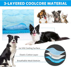 Mannice Dog Cooling Mat, Pet Cooling Mat for Dogs Cooling Blanket for Dogs Dog Cooling Pad for Kennels, Crates, Cars, Indoor & Outdoor Ice Silk Cooling Mat for Extra Large Dogs (Blue, XL(40 * 28"))