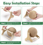 Sisal Cat Scratching Ball, Cat Scratcher Ball Toy with Stable Stand, Interactive Exercise Toy for Small Pet Interactive Exercise and Play