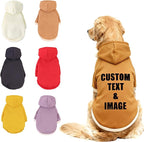 Custom Dog Hoodie, Personalized Sweatshirt with Photo Text Name Logo, Customized Hooded Sweater for Small Medium Large Dogs & Cats (Brown, X-Small)