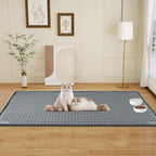 Cat Food Mat, 50" x 35" Extra Large Silicone Pet Feeding Mat with Raised Edge Pet Placemat for Food and Water Bowl Non-Slip, Easy to Clean, Floor Protection (Dark Grey)