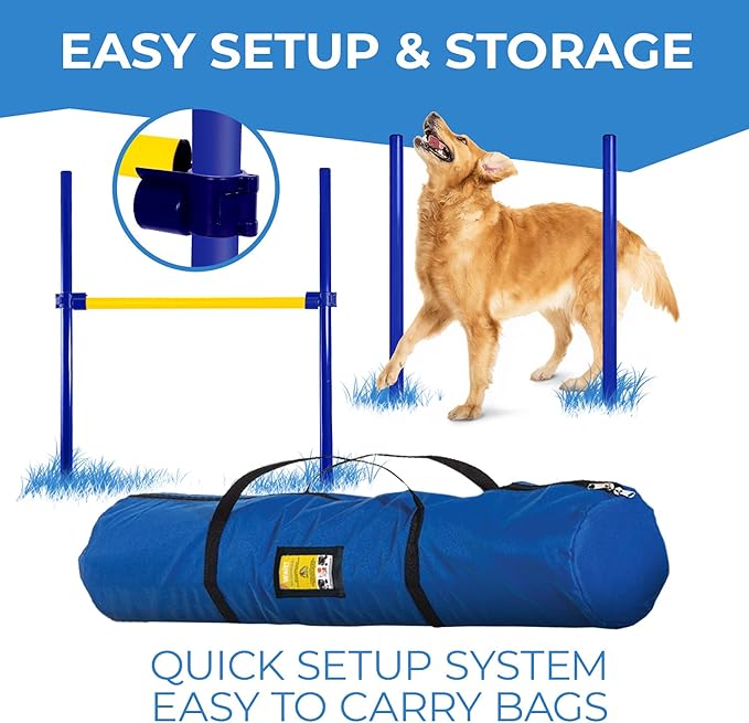 Dog Agility Training Equipment, Dog Obstacle Course, Exercise Fun for Pets (Yellow)