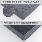 MIHIKK Waterproof Extra Large Dog Bed Orthopedic Dog Beds for Crate with Removable Washable Cover Egg-Crate Foam Pet Pad Mat with Anti-Slip Bottom, 44x32 Inch, Grey