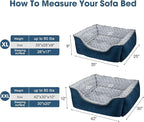 JOEJOY Rectangle Dog Bed for Large Medium Small Dogs - Washable Orthopedic Sofa Bed, Soft Breathable Puppy & Pet Cuddler, Durable Calming Dog Bed with Anti-Slip Bottom, Multiple Sizes, Navy Blue