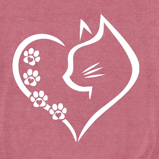Cat Shirts for Women Cat Mom Tshirts Pet Lover Shirt Cats Paw Print Tee Tops