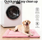 Dog Bed Mat, Reversible Dog Crate Pad - Washable Kennel Mat with Soft Support Foam, Flat Kennel Pad for Dogs & Cats, Double Pet Bed Perfect for Cage (Pink, 35" L x 23" W x 0.8" Th)